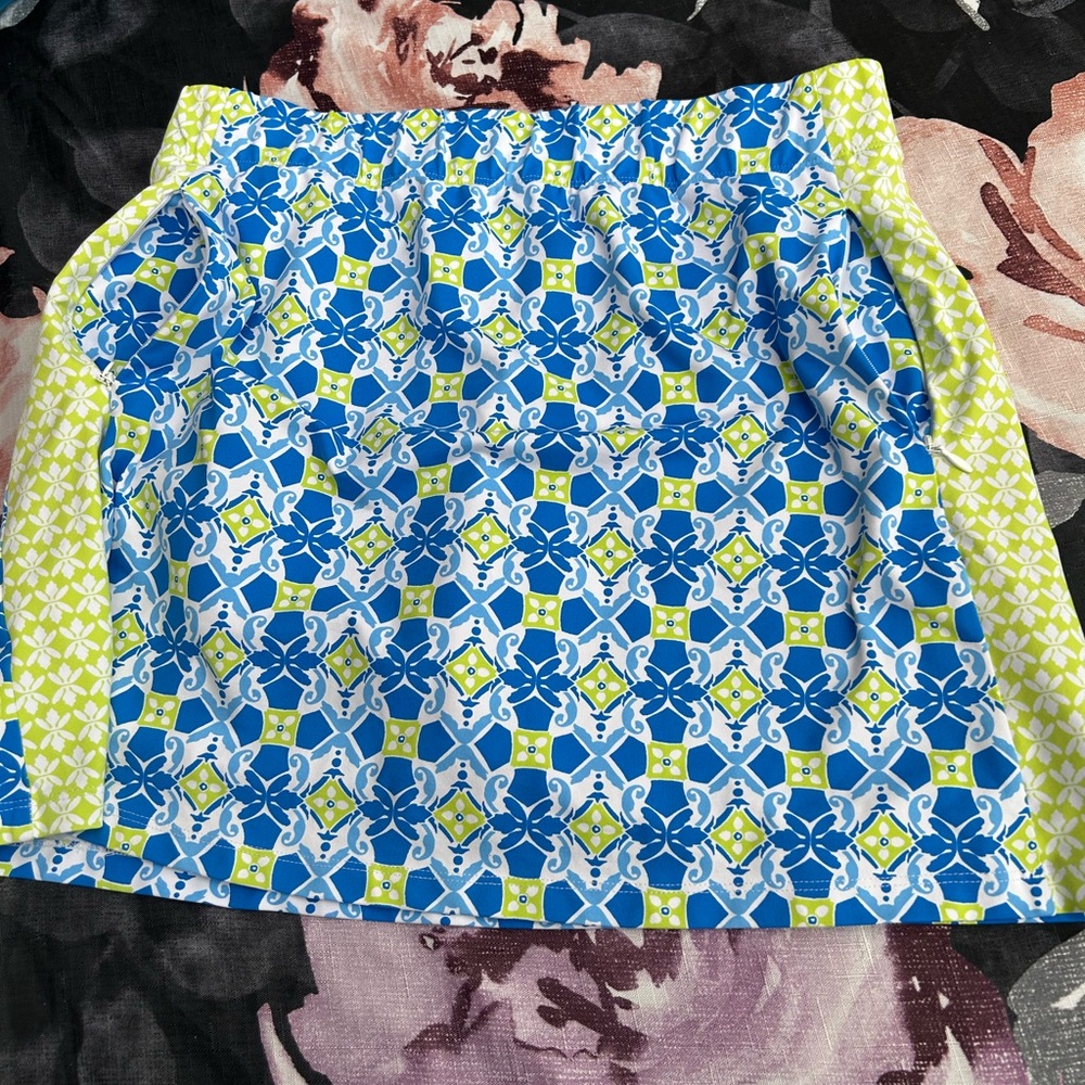 J McLaughlin Women’s S/ Pull On Skort Skirt Catalina Cloth Blue Golf Tennis - Picture 2 of 9